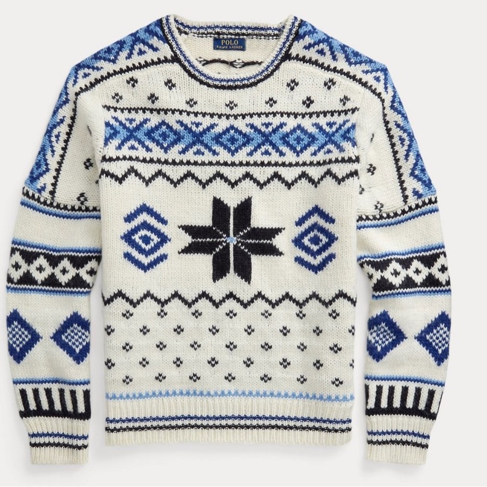 Polo Ralph Lauren Wool Alpaca Blend Fair Isle Snowflake Jumper Sweater